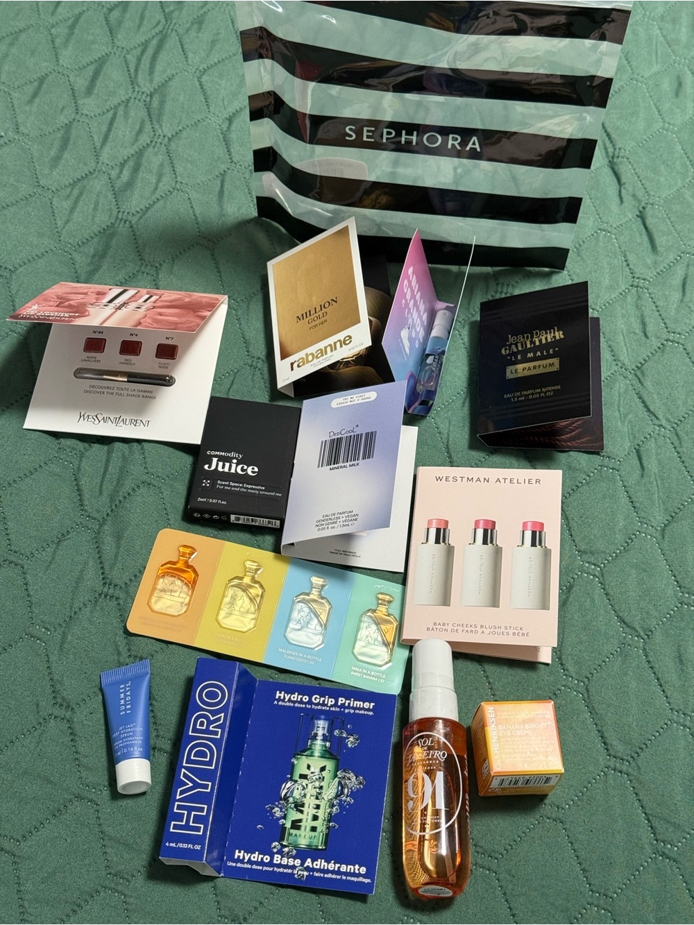 Jean Paul Gaultier Le Male Black Sample Card with Multicolor Perfume Minis